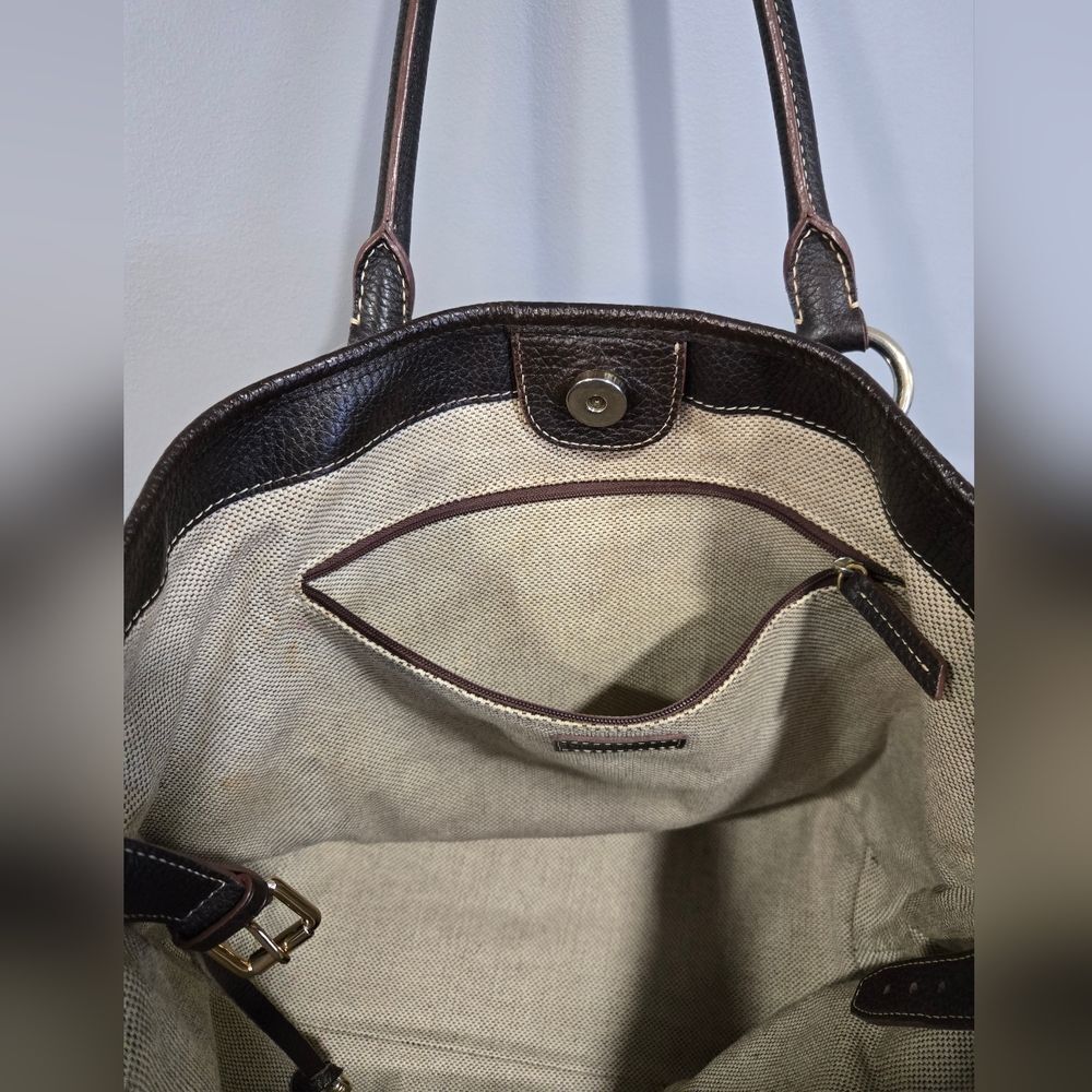 🐢 Vintage Dooney & Bourke Brown Pebbled Leather Tote! - Picture 5 of 13